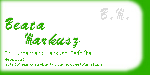 beata markusz business card